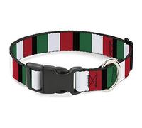 Buckle-Down - Banderas de Italia de plástico con clip de collar, tamaño grande estrecho