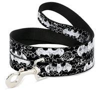 Buckle-Down Batman Outlines Black/White Pet Leash, 6" x 1.5"