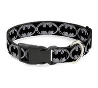 Buckle Down Batman Shield Negro/Plata plástico Clip Collar