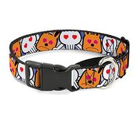 Buckle-Down BD Cartoon Martingale Collar de Perro, 2,5 cm de Ancho, Cuello pequeño, 23 cm