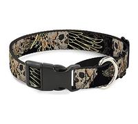 Buckle-Down BD Die Hard Skull 01 Martingale Collar para Perro, 2,5 cm de Ancho, Cuello pequeño