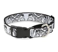 Buckle-Down BD EST. Collar para Perro Martingale de Color Blanco, 3,81 cm de Ancho, 40,64 cm a 58,42 cm, Cuello Mediano.