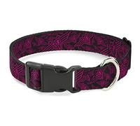 Buckle-Down BD Logo disperso Negro/Fucsia plástico Clip Cuello, 3,81 cm de Ancho, Cuello-Mediano