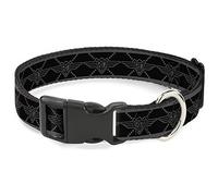 Buckle-Down BD Monogram2 - Cuello de Clip de plástico Negro y Gris, 1/2" de Ancho, 22,86 a 38,1 cm