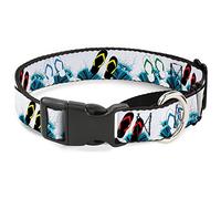 Buckle-Down Beach Flip Flops Martingale Collar de Perro, 1" de Ancho, para Cuello de 15-26 Pulgadas, Grande