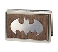 Buckle-Down Billetera-Batman Marquetry Negro Nogal/Metal, Multicolor, One Size, Cartera de metal, diseño de Batman Marquetry, color nogal y metal