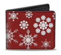 Buckle-Down Billetera Bifold Copos de nieve para hombre, 4 "x 3.5"