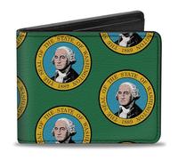 Buckle-Down Billetera Bifold para hombre Washington, 4"x 3.5"