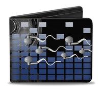 Buckle-Down Billetera Bifold Sound Waves, 4"x 3.5" para hombre