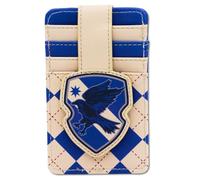 Buckle-Down Billetera de Harry Potter, tarjetero de identificación de personajes, escudo de Ravenclaw de Harry Potter, gris/azul, cuero vegano