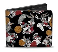 Buckle-Down Cartera Plegable Bugs Bunny Accesorio de Viaje-Billetera, Naranja y Rojo, 4.0" x 3.5" para Hombre