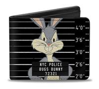 Buckle-Down Cartera Plegable Bugs Bunny Accesorio de Viaje-Billetera, Blanco y Negro, 4.0" x 3.5" Hombres