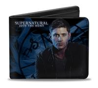 Buckle-Down Billetera Pu Bifold Supernatural Dean Pose2/Join the Hunt Blues/Blanca, multicolor, 4.0 x 3.5 US