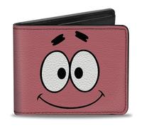 Buckle-Down Bob Esponja SquarePants Billetera, plegable, Bob Esponja, Pantalones Cuadrados Patricio Estrella Tartar Salsa Cara Rosa, Cuero Vegano, Rosado, 4.0" x 3.5", Casual