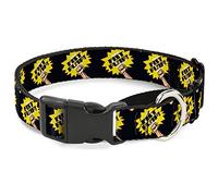 Buckle-Down - Bomba de puño para Perro, Color Negro/Amarillo, Talla Mediana