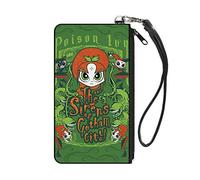 Buckle-Down Buckle-Down - Cartera con cremallera, accesorio grande, hiedra venenosa, 2,8 x 1,5 m, Chibi Poison Ivy And The Sirens of Gotham City Ivy Green, S