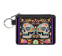 Buckle-Down Buckle-Down - Cartera con cremallera Thaneeya con calaveras de azúcar, accesorio grande, calaveras de azúcar Thaneeya, 8 x 5 pulgadas, Thaneeya - Calaveras de azúcar, 4.25" x 3.25"