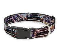 Buckle-Down Cali Classic Laguna Beach - Collar de plástico con Clip, 1,27 cm de Ancho, Cuello-Mediano