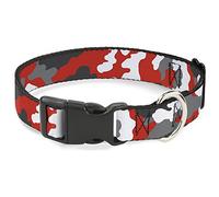 Buckle-Down Camo - Collar de plástico Naranja con Clip, 1,27 cm de Ancho, Cuello Grande de 22,86 - 38,1 cm