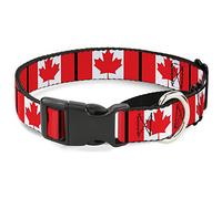 Buckle-Down Canada Banderas Martingale Collar de Perro, 1" de Ancho, Cuello pequeño de 23 a 38 cm
