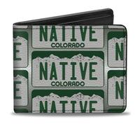 Buckle-Down Cartera Bifold Colorado para hombre, 4"x 3.5"