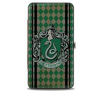Buckle-Down - Cartera con bisagra - Slytherin Crest Rayas/Diamantes Verdes/Negro Mujer, Multicolor
