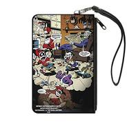 Buckle-Down Cartera con cremallera Harley Quinn Joker accesorio grande, Harley Quinn Joker, 8 x 5 pulgadas, Mad Love Harley Quinn Family Life Dreaming Scene with Joker & Kids, L