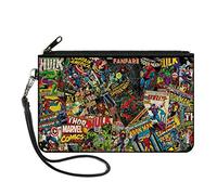 Buckle-Down Cartera con Cremallera Marvel Comics Grande Billetera, Multicolor, 8" x 5" para Mujer