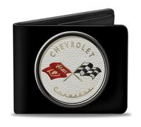 Buckle-Down Cartera Corvette Accesorio de Viaje-Billetera Plegable, Multicolor, 4.0" x 3.5" para Hombre