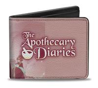 Buckle-Down Cartera de Demon Slayer, plegable, The Apothecary Diaries Gyokuyo Pose y logotipo del título rosas, cuero vegano