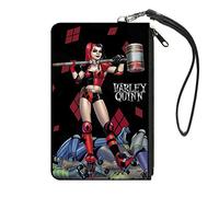 Buckle-Down Cartera de lona con cremallera, Harley Quinn Issue 1 Roller Derby Hammer Cover Pose, L