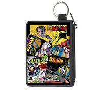 Buckle-Down Cartera de lona con cremallera, Juego de 6 fundas para cómics retro de Batman, XS