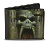 Buckle-Down Cartera de Masters of the Universe, plegable, entrada y logotipo del castillo de los maestros del universo, piel vegana, 4.0" x 3.5", Casual
