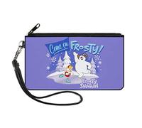 Buckle-Down Cartera de películas navideñas, cierre con cremallera, diseño de muñeco de nieve con Karen Come On Frosty Purples, lona, Frosty el muñeco de nieve, 6.5" x 3.5"