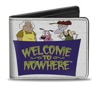 Buckle-Down Cartera de perro coraje, plegable, coraje el perro cobarde Welcome To Nowhere, piel vegana