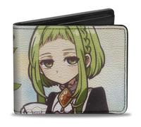 Buckle-Down Cartera Hanako-Kun para inodoro, plegable, encuadernada en el inodoro Hanako Kun Sakura Garden Tea Party Pose, cuero vegano