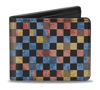 Buckle-Down Cartera para hombre de cuadros Bifold, 10,1 cm x 8,89 cm