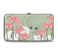 Buckle-Down Billetera, Verde/Rosa, 7" x 4" para Mujer