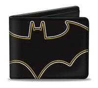 Buckle-Down Cartera plegable de Batman, Negro/Blanco/Amarillo, 1, Casual