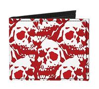 Buckle-Down Cartera plegable de lona estándar para hombre, calaveras, 10 x 8,9 cm