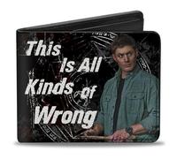 Buckle-Down Cartera plegable Dean Pose 1 This is All Kinds of Wrong + Supernatural Black/Grey/Red/White