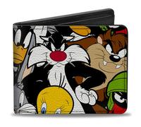 Buckle-Down Cartera Plegable Looney Tunes Accesorio de Viaje-Billetera, marrón, 4.0" x 3.5" para Hombre