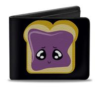 Buckle-Down Cartera plegable, mantequilla de maní con bigote y gelatina