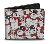 Buckle-Down Cartera plegable para hombre Frosty The Snowman, 4 x 3.5 pulgadas, Frosty el muñeco de nieve, 4.0" x 3.5", Buckle-down Cartera plegable Frosty the Snowman