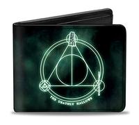 Buckle-Down Cartera plegable para hombre Harry Potter, Negro/Verde, 1, Casual