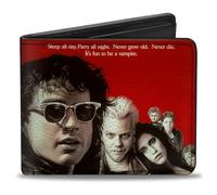 Buckle-Down Cartera Plegable para Hombre, The Lost Boys, 10.2 cm x 8.9 cm, Cuero Vegano, 5 Ranuras para Tarjetas, Soporte para Identificación con Ventana, Cartera Plegable The Lost Boys