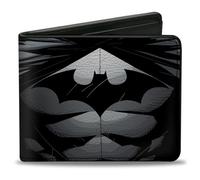 Buckle-Down Cartera Plegable Unisex para Adultos Batman, Gris/Negro, 4.0" x 3.5"
