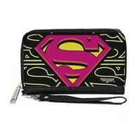 Buckle-Down Cartera rectangular de poliuretano con cremallera alrededor de Superman, 19 x 11 cm, SUPERMAN, 7.5"x4.5", Buckle-down Cartera rectangular de poliuretano con cremallera alrededor, Superman