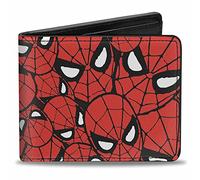 Buckle-Down Cartera Unisex de Marvel Comics con Cara de Spider-Man apilada bi-Fold, Multicolor, M