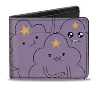 Buckle-Down Cartoon Network Billetera, plegable, Hora de Aventuras Lumpy Space Princess Poses apilada, Lavanda apilada, cuero vegano